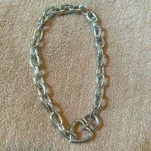 Silver Heart Clasp Necklace